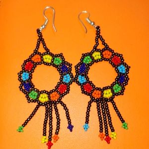 Handmade beaded earrings from Mexico